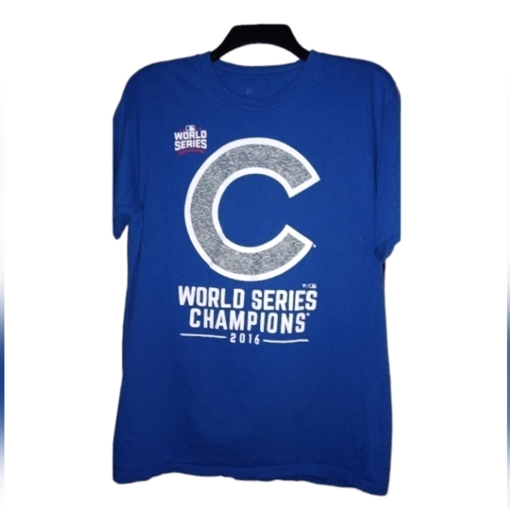 Fanatics mlb Chicago cubs 2016 world series blue tee shirt